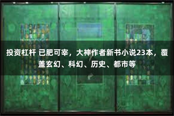 投资杠杆 已肥可宰,大神作者新书小说23本,覆盖玄幻、科幻、历史、都市等