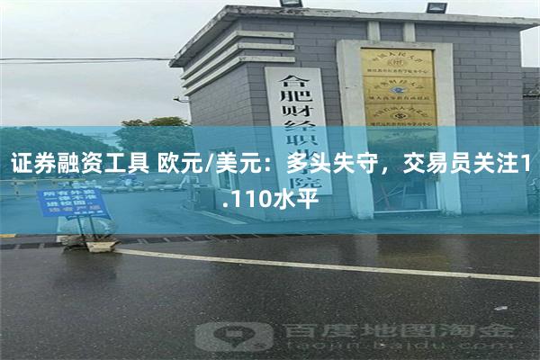 证券融资工具 欧元/美元：多头失守，交易员关注1.110水平