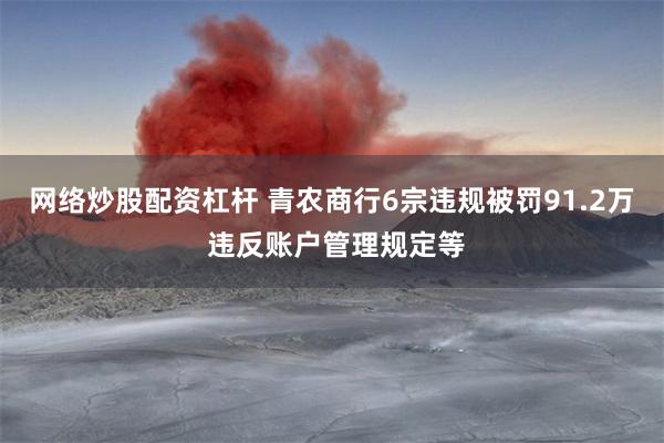 网络炒股配资杠杆 青农商行6宗违规被罚91.2万 违反账户管理规定等