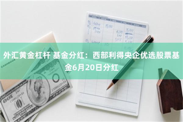 外汇黄金杠杆 基金分红：西部利得央企优选股票基金6月20日分红