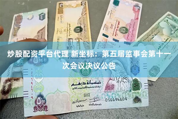 炒股配资平台代理 新坐标：第五届监事会第十一次会议决议公告