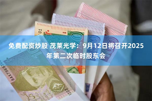 免费配资炒股 茂莱光学：9月12日将召开2025年第二次临时股东会